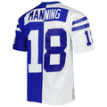 Jdoa IN.Colts #18 Peyton Manning Mitchell & Ness Royal-White Split Legacy Replica Stitched Jerseys