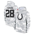 Jdoa IN.Colts #28 Jonathan Taylor Player Arctic Camo Salute to Service Hoodies Limited Game Stitched Jerseys