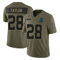 Jdoa IN.Colts #28 Jonathan Taylor Player Olive 2025 Salute To Service Limited Game Stitched Jerseys