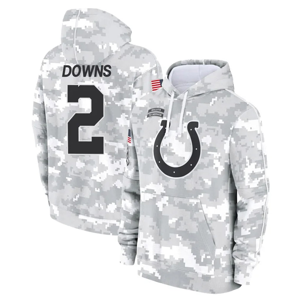 Jdoa IN.Colts #2 Josh Downs Player Arctic Camo Salute to Service Hoodies Limited Game Stitched Jerseys