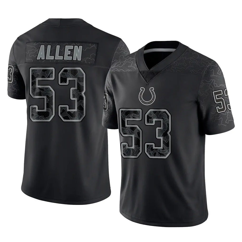 Jdoa IN.Colts #53 CJ Allen Player Black Reflective Limited Game Stitched Jerseys
