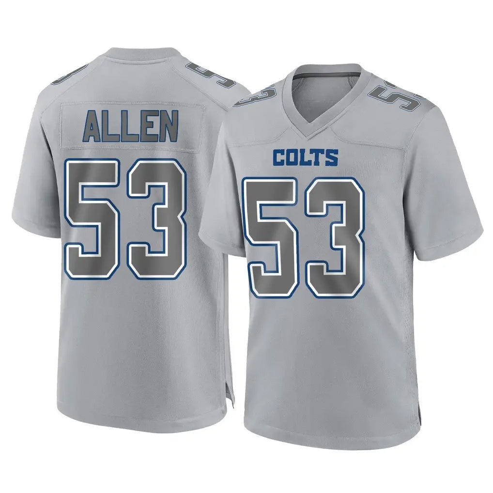 Jdoa IN.Colts #53 CJ Allen Player Gray Atmosphere Fashion Home Game Stitched Jerseys