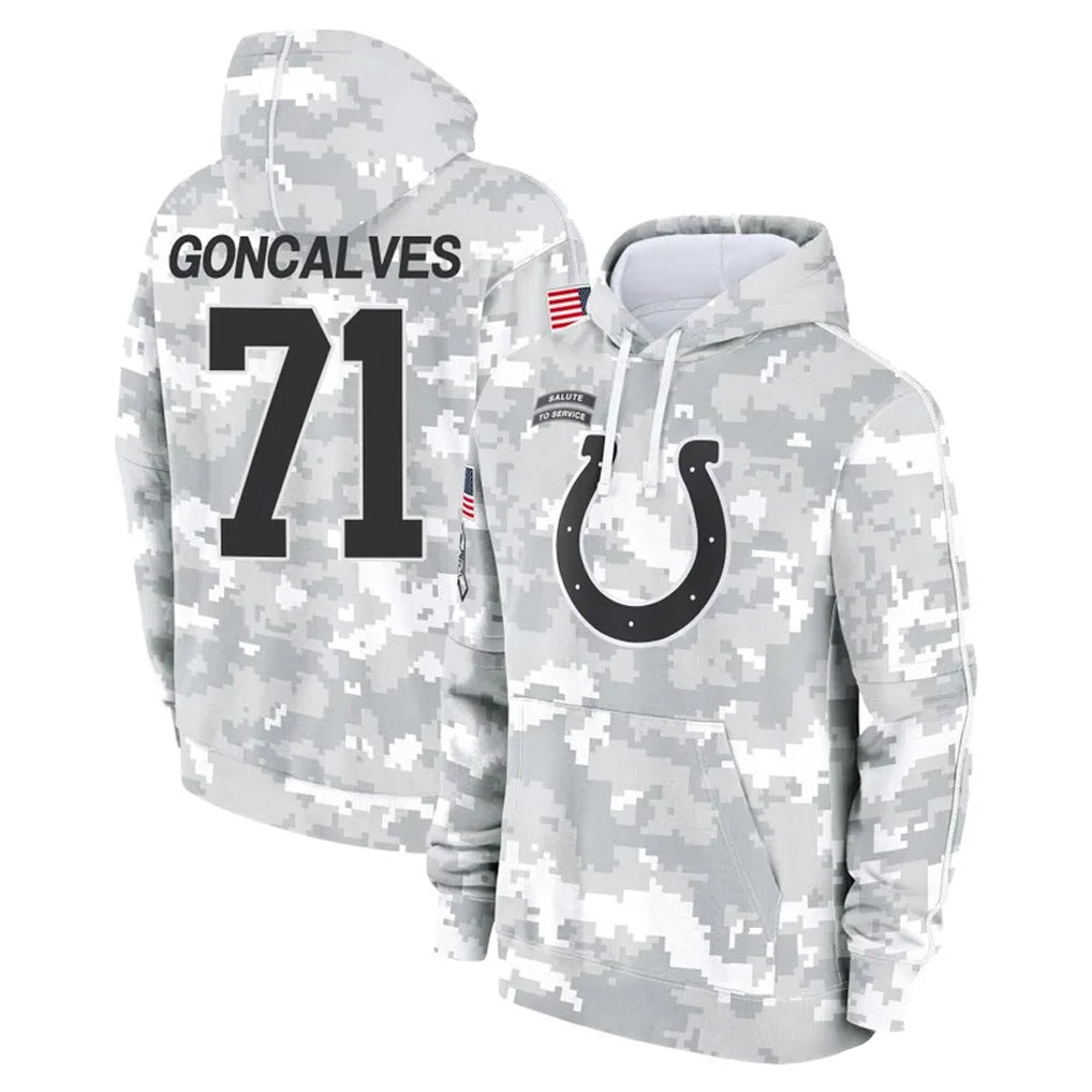 Jdoa IN.Colts #71 Matt Goncalves Player Arctic Camo Salute to Service Hoodies Limited Game Stitched Jerseys