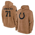 Jdoa IN.Colts #71 Matt Goncalves Player Brown Salute to Service Hoodies Limited Game Stitched Jerseys