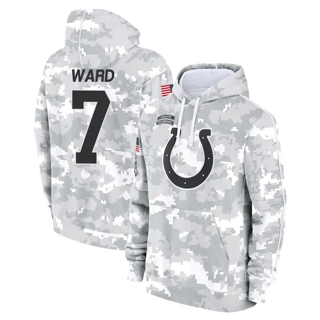 Jdoa IN.Colts #7 Charvarius Ward Sr. Player Arctic Camo Salute to Service Hoodies Limited Game Stitched Jerseys