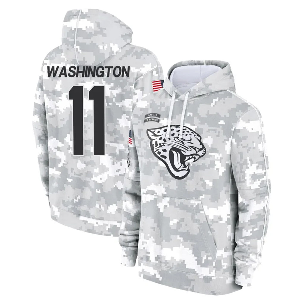 Jdoa J.Jaguars #11 Parker Washington Player Arctic Camo Salute to Service Hoodies Limited Game Stitched Jerseys