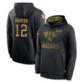 Jdoa J.Jaguars #12 Travis Hunter Player Black Salute to Service Hoodies Limited Game Stitched Jerseys