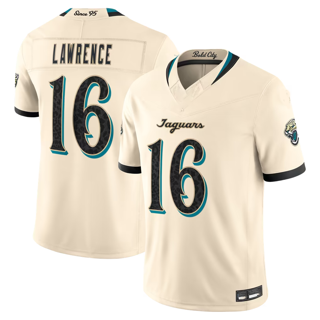 Jdoa J.Jaguars #16 Trevor Lawrence Natural 2026 Rivalries Collection Game Stitched Jerseys