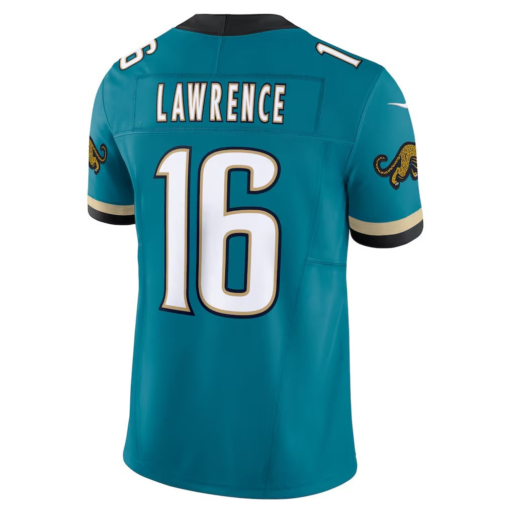 Jdoa J.Jaguars #16 Trevor Lawrence Teal Prowler Throwback Vapor F.U.S.E. Limited Stitched Jerseys