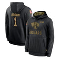 Jdoa J.Jaguars #1 Montaric Brown Player Black Salute to Service Hoodies Limited Game Stitched Jerseys