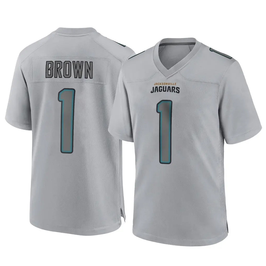 Jdoa J.Jaguars #1 Montaric Brown Player Gray Atmosphere Fashion Home Game Stitched Jerseys