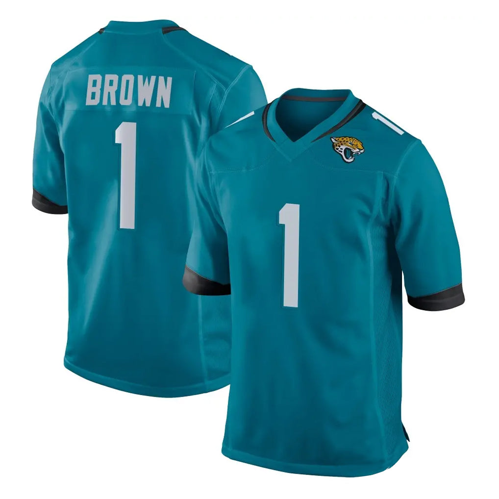 Jdoa J.Jaguars #1 Montaric Brown Player Teal Home Game Stitched Jerseys