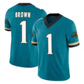 Jdoa J.Jaguars #1 Montaric Brown Player Teal Prowler Throwback Vapor F.U.S.E. Limited Home Game Stitched Jerseys