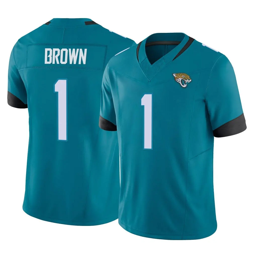 Jdoa J.Jaguars #1 Montaric Brown Player Teal Vapor F.U.S.E. Limited Home Game Stitched Jerseys