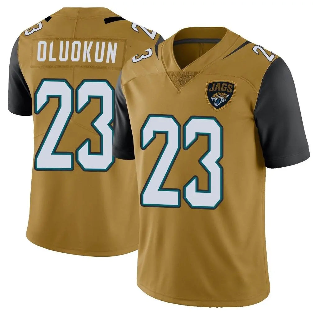 Jdoa J.Jaguars #23 Foyesade Oluokun Player Gold Vapor Limited Home Game Stitched Jerseys