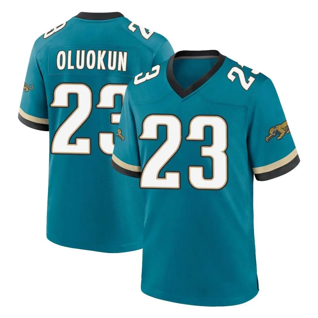 Jdoa J.Jaguars #23 Foyesade Oluokun Player Teal Prowler Throwback Limited Home Game Stitched Jerseys