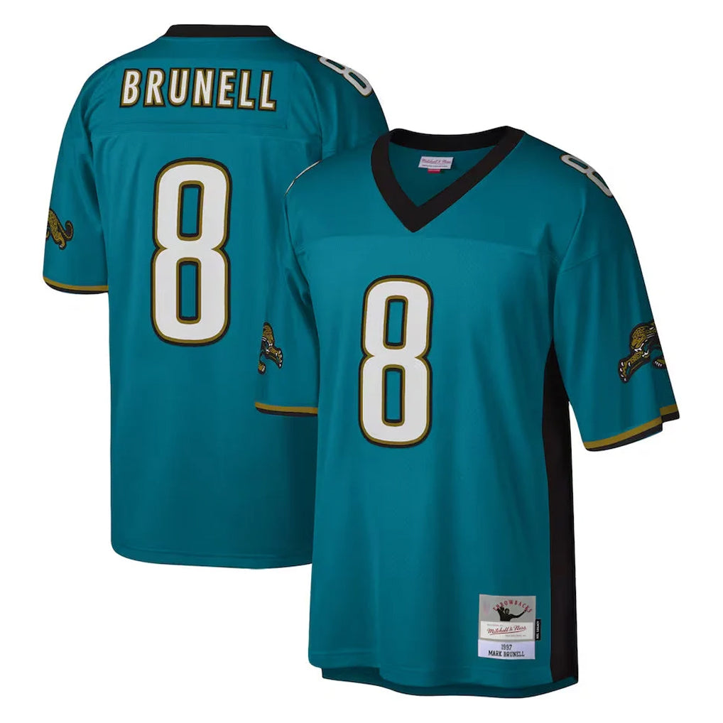 Jdoa J.Jaguars #8 Mark Brunell?Player Teal Mitchell & Ness Legacy Home Game Stitched Jerseys