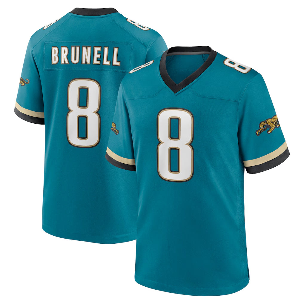 Jdoa J.Jaguars #8 Mark Brunell?Player Teal Prowler Throwback Limited Home Game Stitched Jerseys