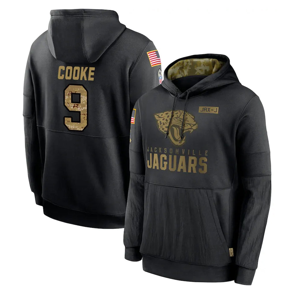 Jdoa J.Jaguars #9 Logan Cooke Player Black Salute to Service Hoodies Limited Game Stitched Jerseys