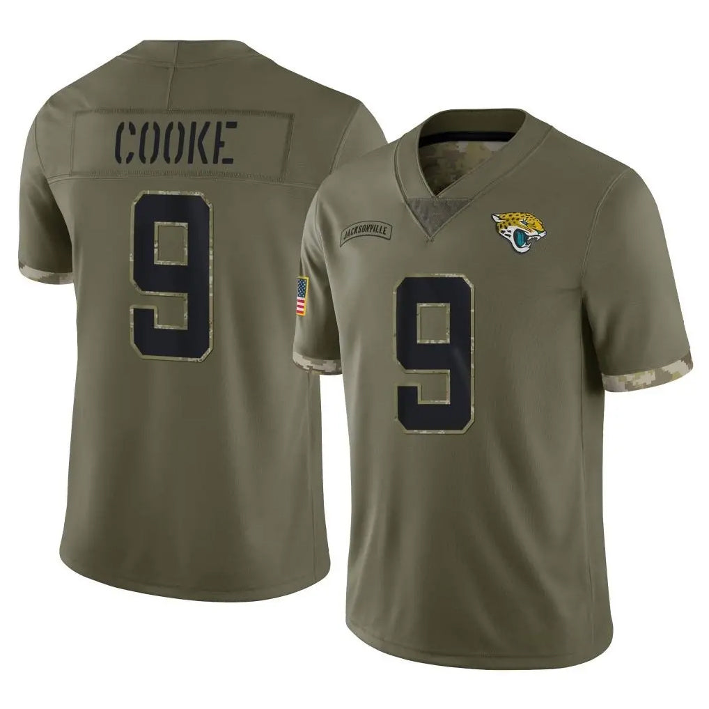 Jdoa J.Jaguars #9 Logan Cooke Player Olive Salute To Service Limited Stitched Jerseys