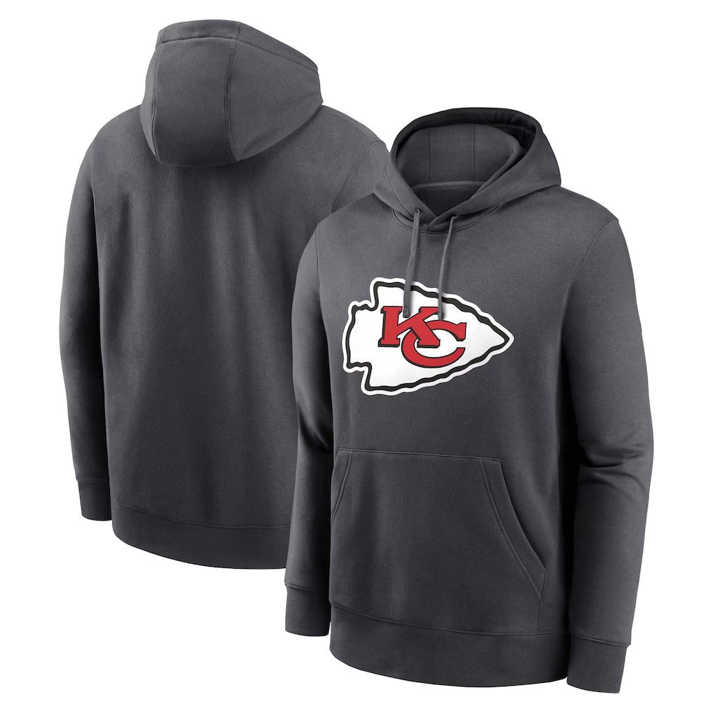Jdoa KC.Chiefs Gray LoGo Pullover Hoodies Limited Blank Player Stitched Jerseys