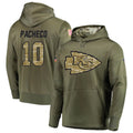 Jdoa KC.Chiefs #10 Isiah Pacheco Player Salute to Service Limited Olive Hoodies Stitched Jerseys