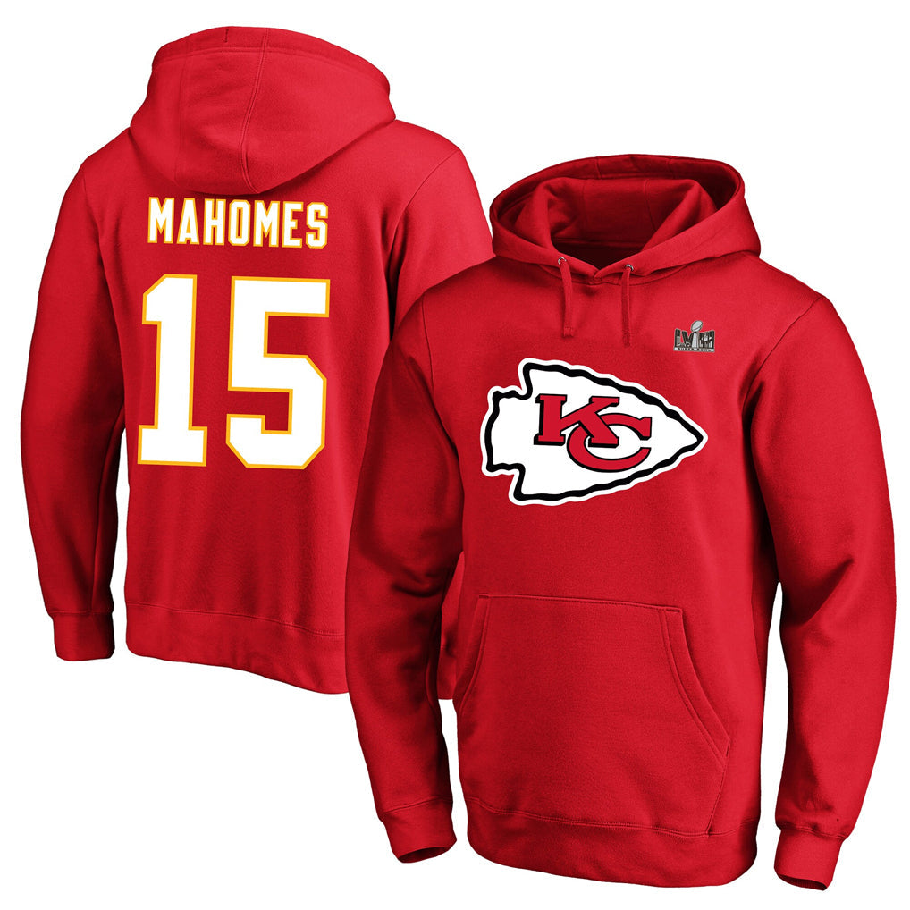 Jdoa KC.Chiefs #15 Patrick Mahomes Player Red Pullover Hoodies Stitched Jerseys