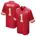 Jdoa KC.Chiefs #1 Xavier Worthy Player Red Home Game Stitched Jerseys