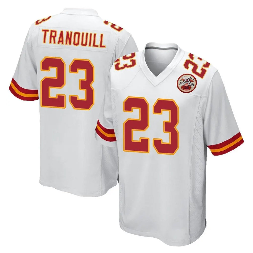 Jdoa KC.Chiefs #23 Drue Tranquill Player White Home Game Stitched Jerseys