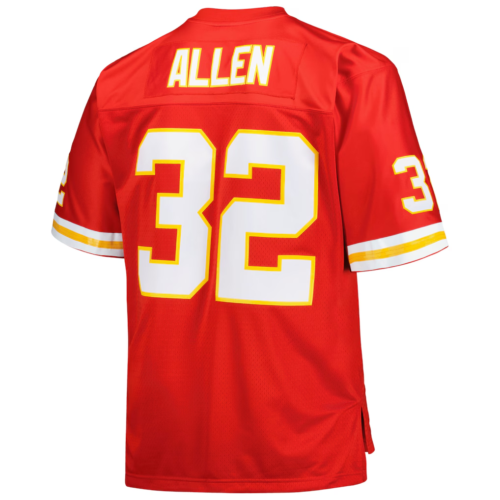 Jdoa KC.Chiefs #32 Marcus Allen Mitchell & Ness Red Big & Tall 1994 Retired Player Replica Jersey