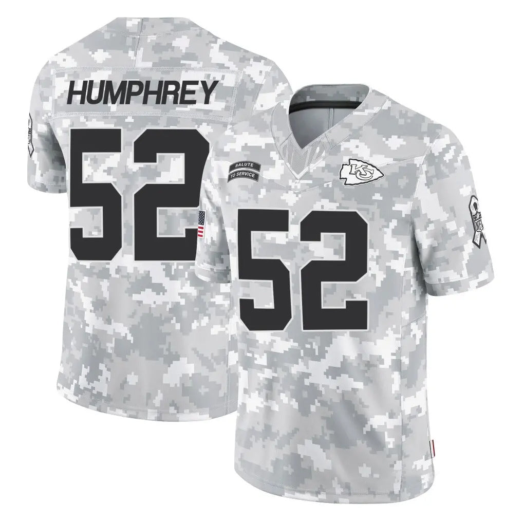 Jdoa KC.Chiefs #52 Creed Humphrey Player Arctic Camo Salute To Service Limited Game Stitched Jerseys
