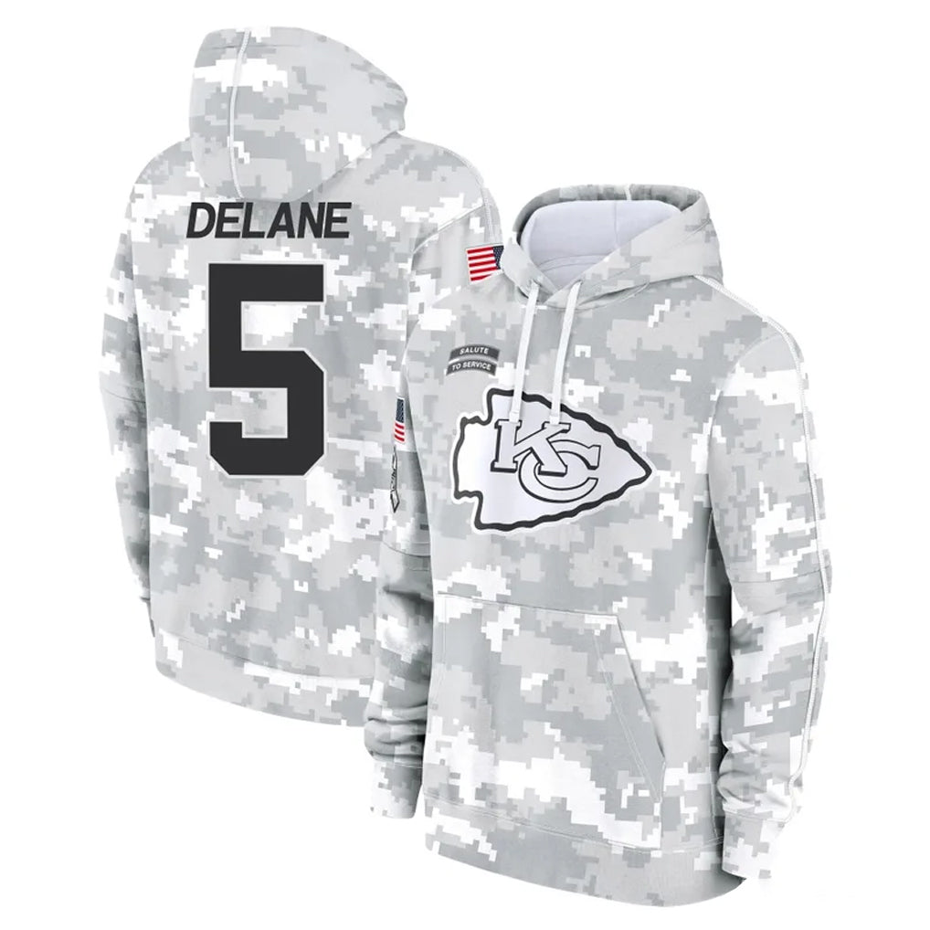 Jdoa KC.Chiefs #5 Mansoor Delane Player Arctic Camo Salute to Service Hoodies Limited Game Stitched Jerseys