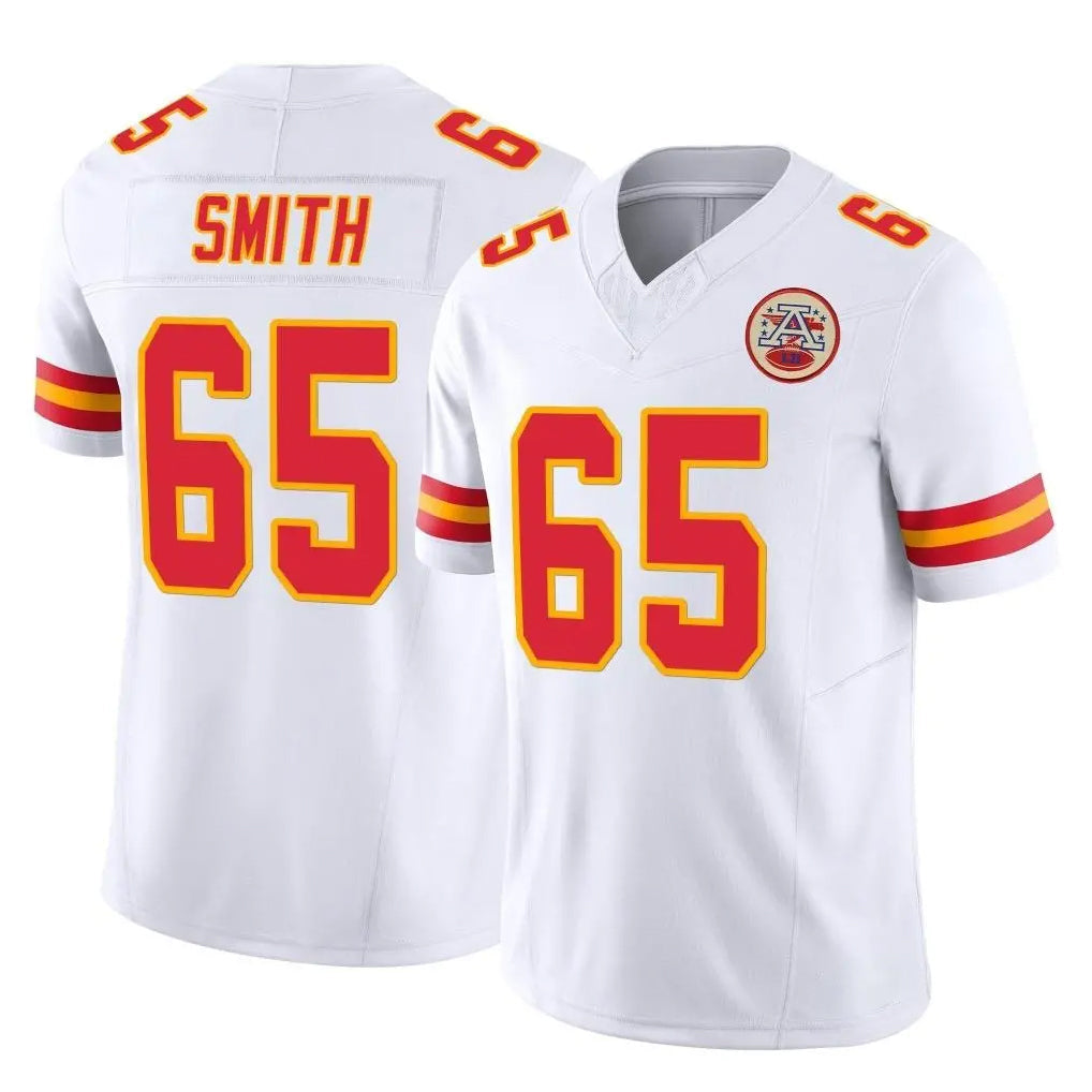 Jdoa KC.Chiefs #65 Trey Smith Player White Limited Vapor F.U.S.E. Home Game Stitched Jerseys