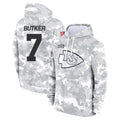 Jdoa KC.Chiefs #7 Harrison Butker Player Arctic Camo Salute to Service Hoodies Stitched Jerseys