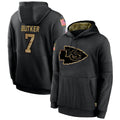 Jdoa KC.Chiefs #7 Harrison Butker Player Black Salute to Service Hoodies Stitched Jerseys