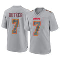 Jdoa KC.Chiefs #7 Harrison Butker Player Gray Atmosphere Fashion Game Stitched Jerseys