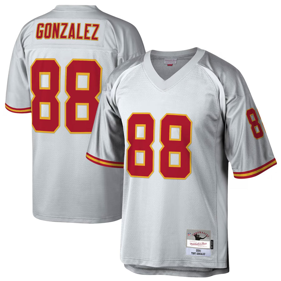 Jdoa KC.Chiefs #88 Tony Gonzalez Player Mitchell & Ness Platinum Legacy Football Jerseys