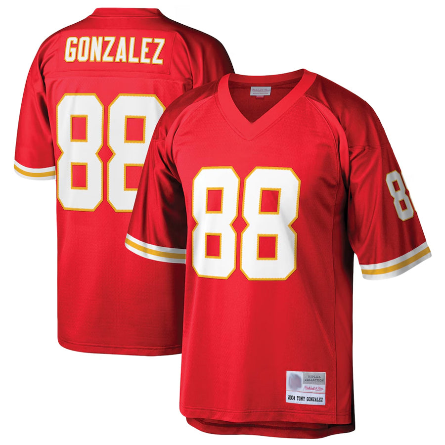 Jdoa KC.Chiefs #88 Tony Gonzalez Player Mitchell & Ness Red Legacy Football Jerseys