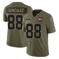 Jdoa KC.Chiefs #88 Tony Gonzalez Player Olive 2025 Salute To Service Limited Game Stitched Jerseys