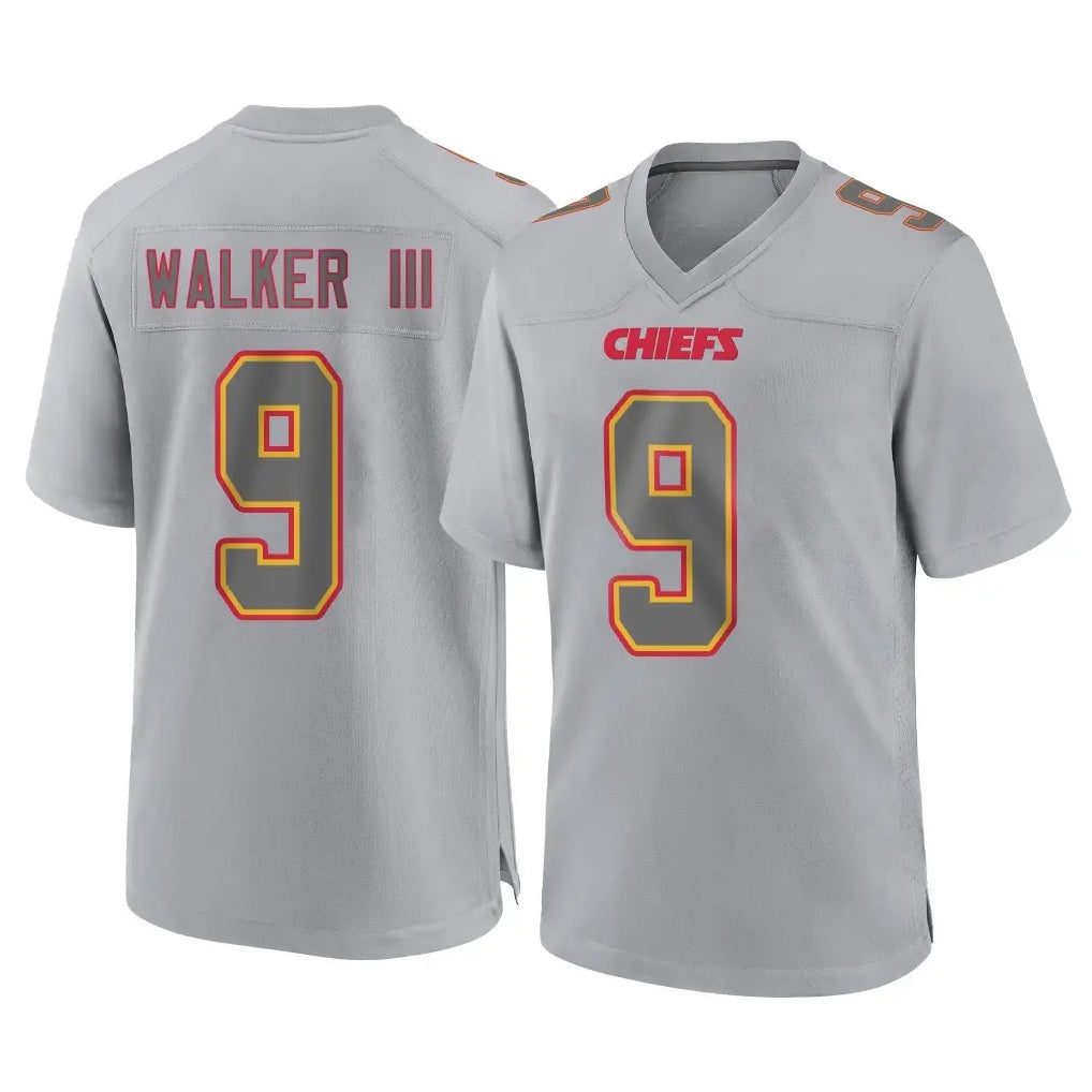 Jdoa KC.Chiefs #9 Kenneth Walker III Player Gray Atmosphere Fashion Game Stitched Jerseys