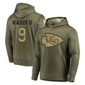 Jdoa KC.Chiefs #9 Kenneth Walker III Player Olive Salute to Service Pullover Hoodies Home Game Stitched Jerseys