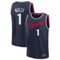 Jdoa LA.Clippers #1 Keaton Wagler Navy Draft First Round Pick Fast Break Stitched Jerseys - Icon Edition