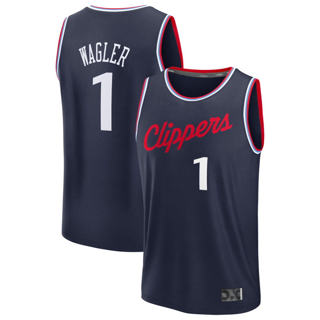 Jdoa LA.Clippers #1 Keaton Wagler Navy Draft First Round Pick Fast Break Stitched Jerseys - Icon Edition
