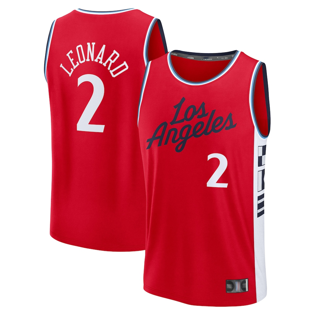Xdoa LA.Clippers #2 Kawhi Leonard Red Fast Break Replica Player Stitched Jerseys- Statement Edition
