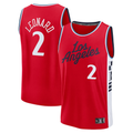 Xdoa LA.Clippers #2 Kawhi Leonard Red Fast Break Replica Player Stitched Jerseys- Statement Edition
