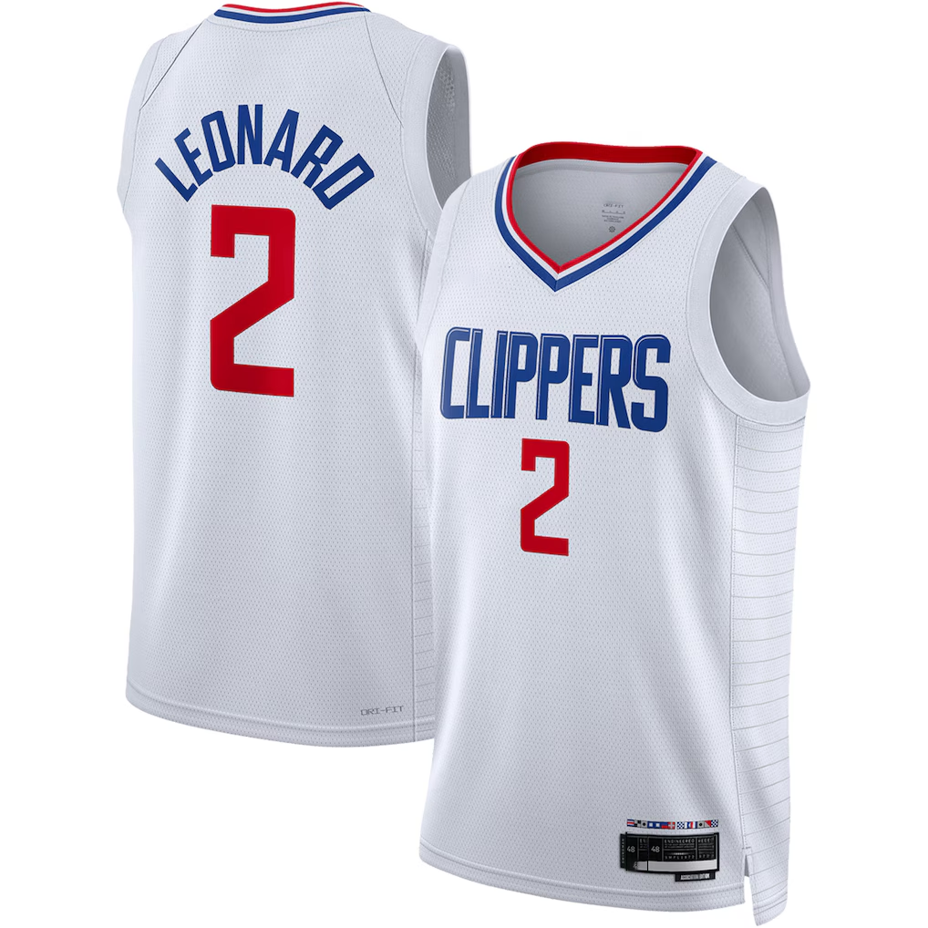 Jdoa LA.Clippers #2 Kawhi Leonard White Swingman Stitched Jerseys - Association Edition