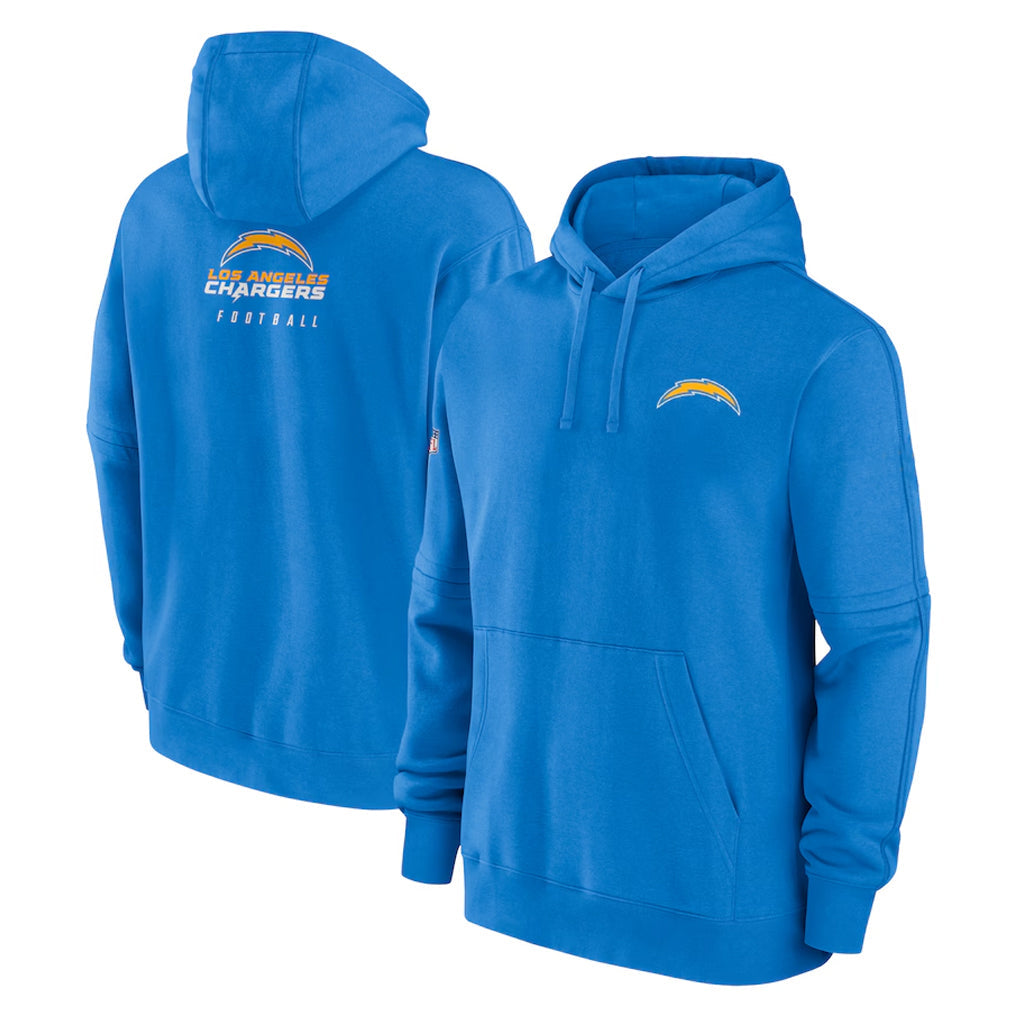 Jdoa LA.Chargers Blue LOGO Pullover Hoodies Home Game Blank Player Stitched Jerseys