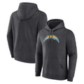 Jdoa LA.Chargers Gray Pullover Hoodies Home Game Blank Player Stitched Jerseys