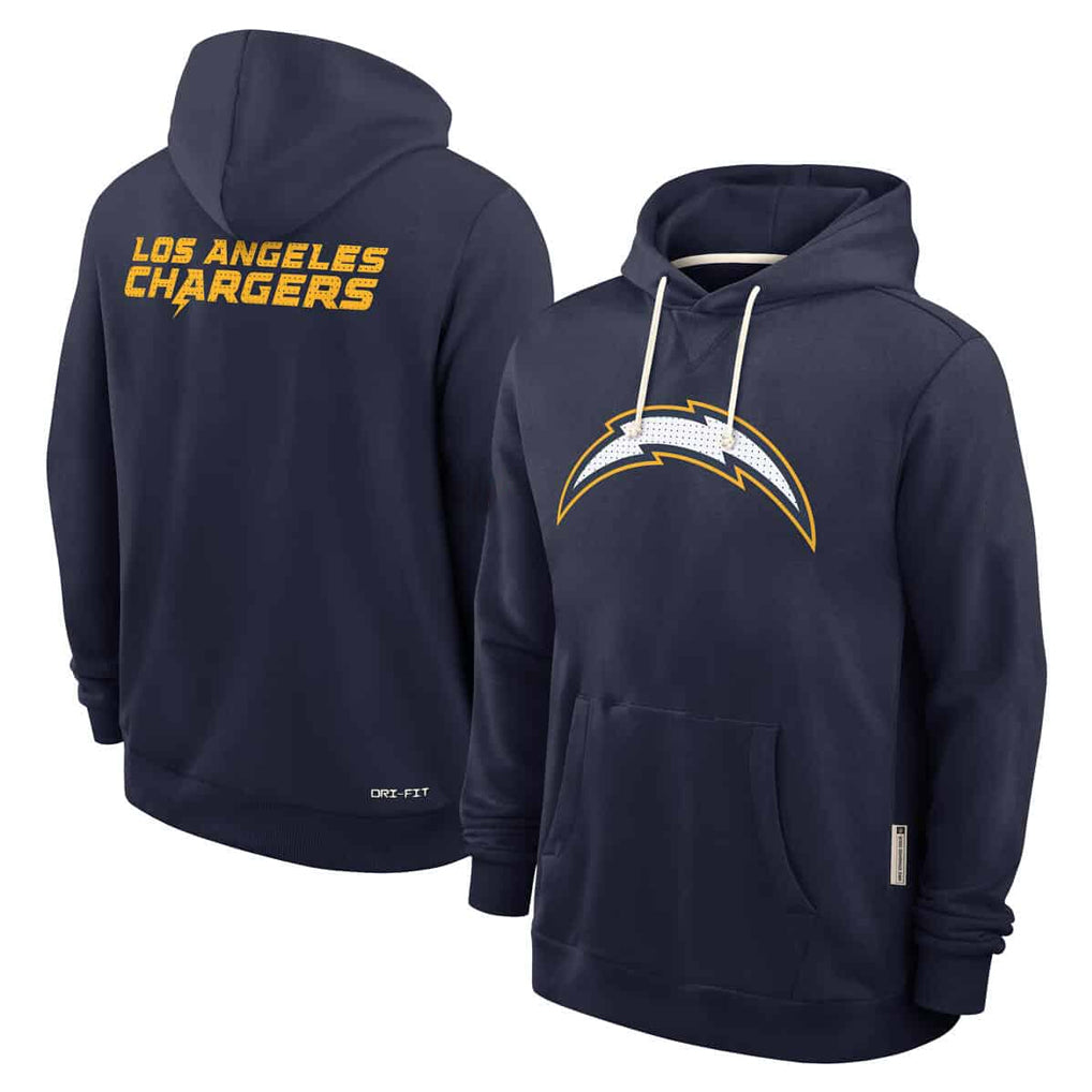 Jdoa LA.Chargers Navy LOGO Pullover Hoodies Home Game Blank Player Stitched Jerseys