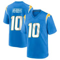 Jdoa LA.Chargers #10 Justin Herbert Player Blue Home Game Stitched Jerseys